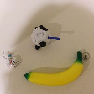 Toy pack with squishy, fidget, and dog keychain
